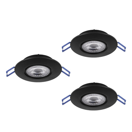 Eglo EU GEDREZ Recessed LED Light – Black, CCT Selectable, Warm to Cool White, Slim Indoor Ceiling Downlight