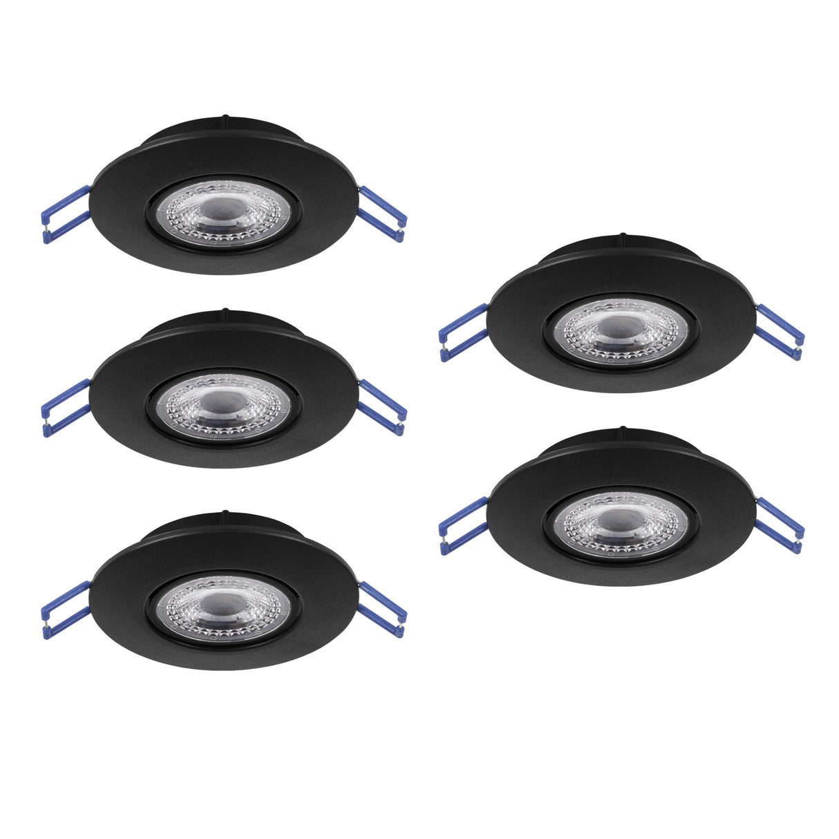 Eglo EU GEDREZ Recessed LED Light – Black, CCT Selectable, High Output, Warm to Cool White, Slim Indoor Downlight