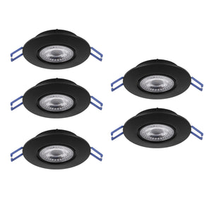 Eglo EU GEDREZ Recessed LED Light – Black, CCT Selectable, High Output, Warm to Cool White, Slim Indoor Downlight