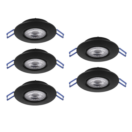 Eglo EU GEDREZ Recessed LED Light – Black, CCT Selectable, High Output, Warm to Cool White, Slim Indoor Downlight