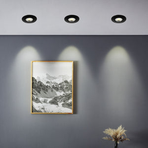 Eglo EU GEDREZ Recessed LED Light – Black, CCT Selectable, High Output, Warm to Cool White, Slim Indoor Ceiling Downlight
