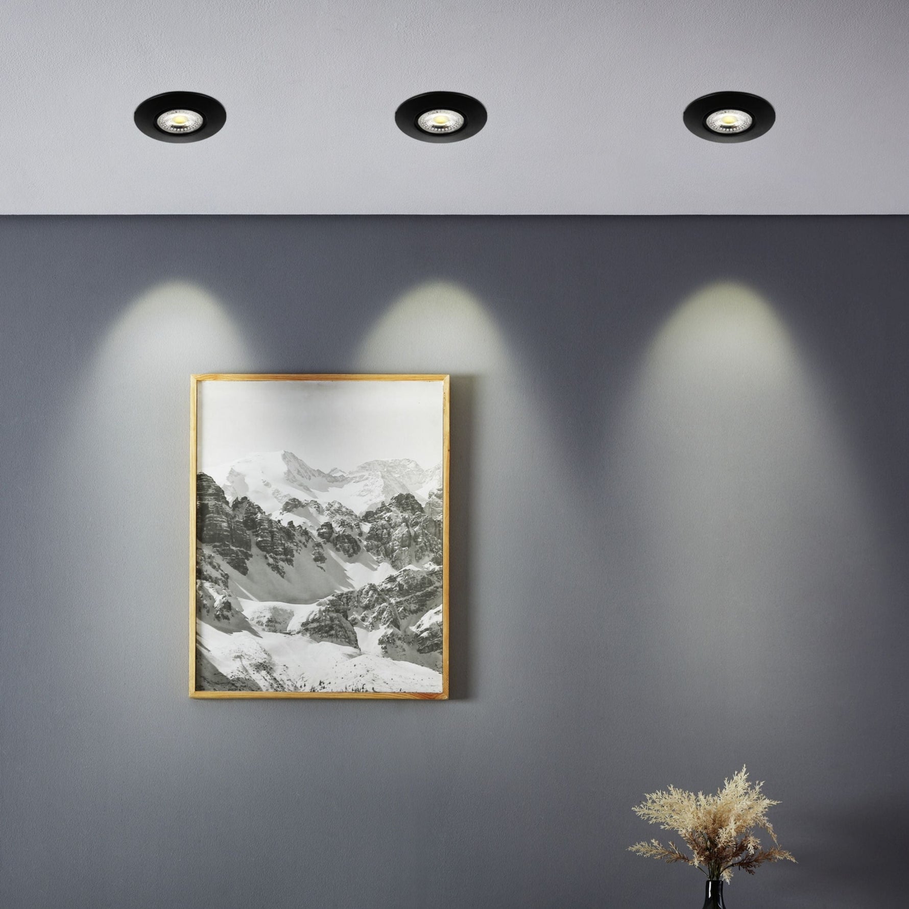 Eglo EU GEDREZ Recessed LED Light – Black, CCT Selectable, Ultra High Output, Warm to Cool White, Slim Indoor Downlight