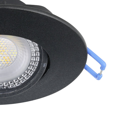Eglo EU GEDREZ Recessed LED Light – Black, CCT Selectable, High Output, Warm to Cool White, Slim Indoor Ceiling Downlight