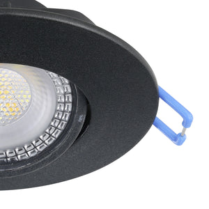 Eglo EU GEDREZ Recessed LED Light – Black, CCT Selectable, High Output, Warm to Cool White, Slim Indoor Ceiling Downlight