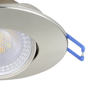 Eglo EU GEDREZ Recessed LED Light – Satin Nickel, CCT Selectable, Warm to Cool White, Slim Indoor Ceiling Downlight