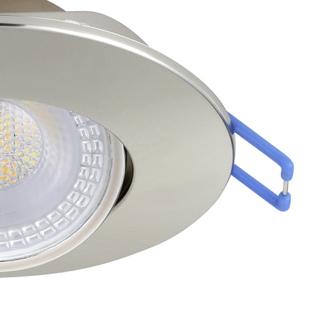 Eglo EU GEDREZ Recessed LED Light – Satin Nickel, CCT Selectable, Ultra High Output, Warm to Cool White, Slim Indoor Downlight