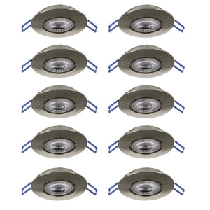 Eglo EU GEDREZ Recessed LED Light – Satin Nickel, CCT Selectable, Ultra High Output, Warm to Cool White, Slim Indoor Downlight