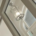 Searchlight Electric Bevelled Lantern 3Lt Pendant - Chrome Metal & Clear Glass 3003-10CC