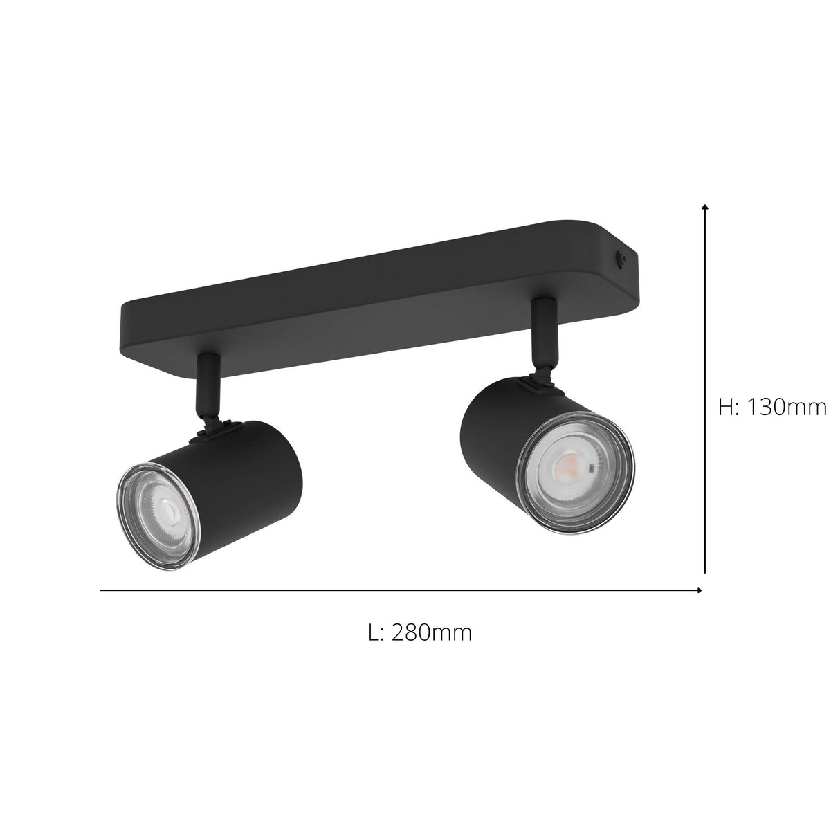 Eglo EU Consuma 1 LED Dual Bathroom Spotlight Black Steel