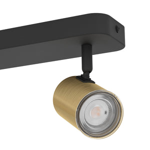 Eglo EU Consuma 1 LED Dual Bathroom Spotlight Black & Brushed Brass Steel