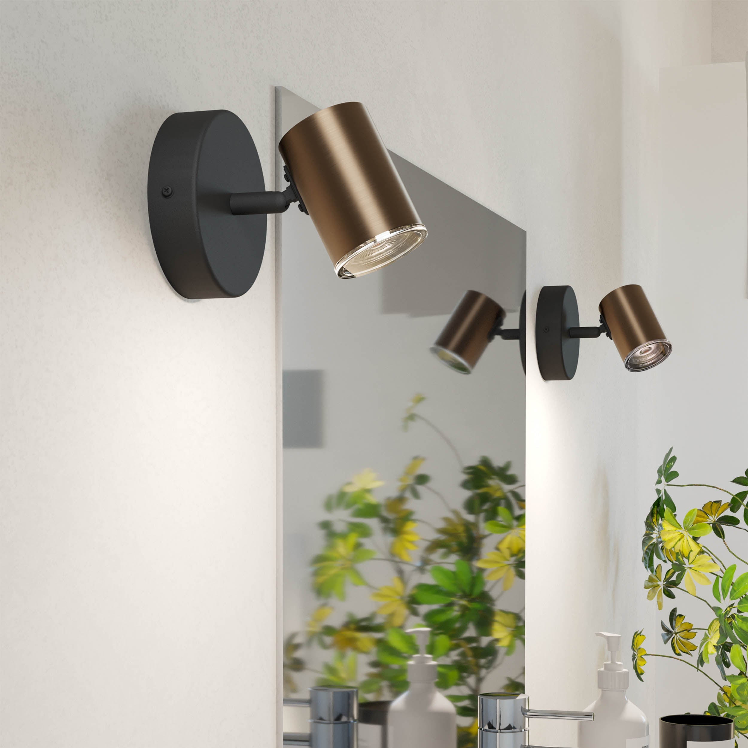 Eglo EU Consuma 1 LED Triple Bathroom Spotlight Black & Bronze Steel