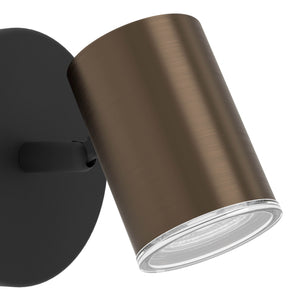 Eglo EU Consuma 1 LED Single Bathroom Spotlight Black & Bronze Steel