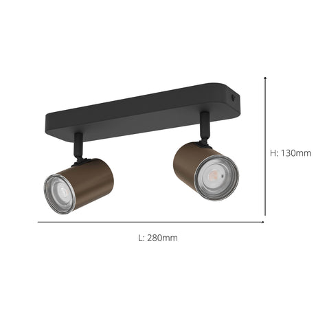 Eglo EU Consuma 1 LED Dual Bathroom Spotlight Black & Bronze Steel