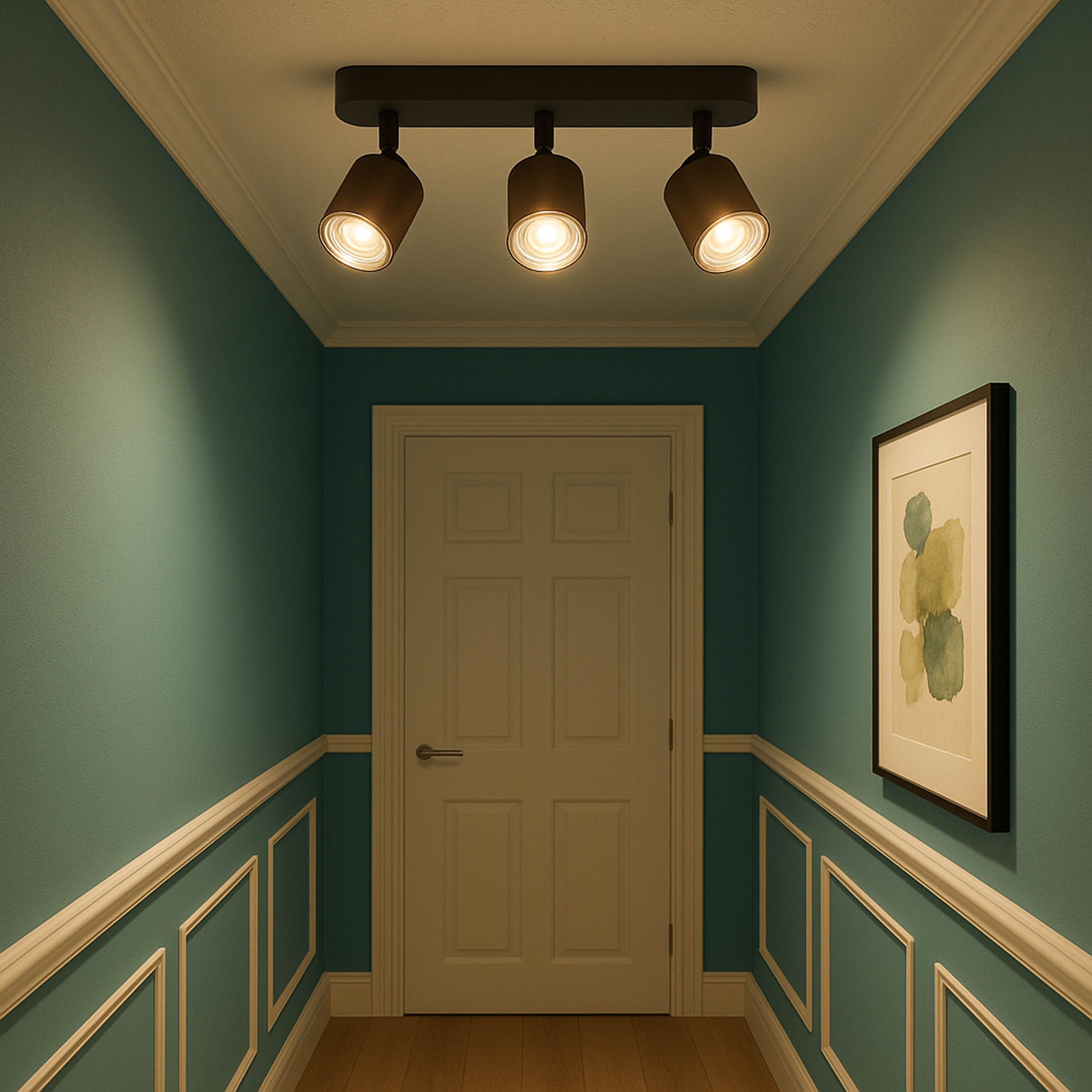 Eglo EU Consuma 1 LED Triple Bathroom Spotlight Black & Bronze Round Mount