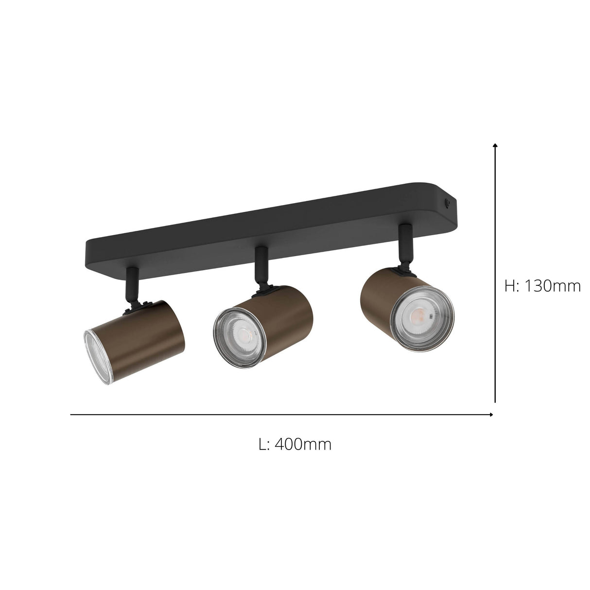 Eglo EU Consuma 1 LED Triple Bathroom Spotlight Black & Bronze Steel