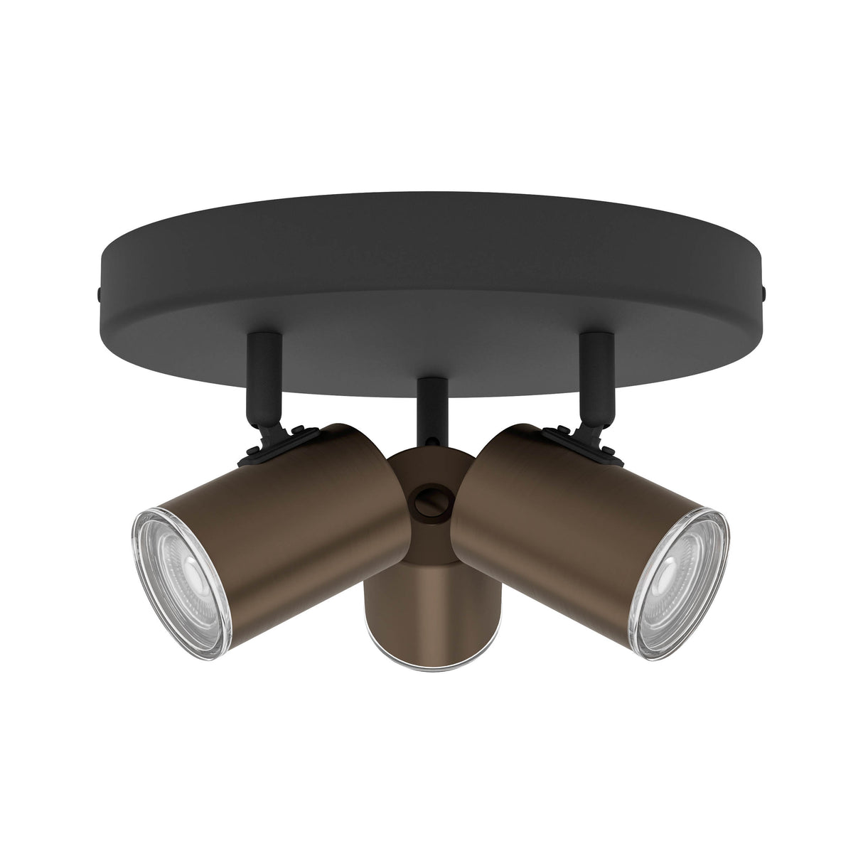 Eglo EU Consuma 1 LED Triple Bathroom Spotlight Black & Bronze Round Mount