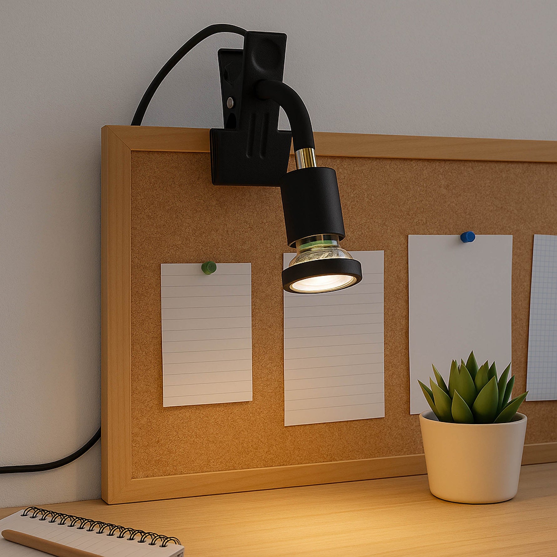 Eglo EU Parrini LED Plug-In Wall Light Adjustable Head Black Steel with Brass Accents product image - Endon Lighting from First Light Direct with great prices and fast UK delivery