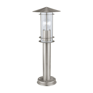 Eglo EU LISIO Outdoor Bollard Light – Stainless Steel & Clear Glass, E27 Fitting, IP44 Garden Floor Light, 500mm