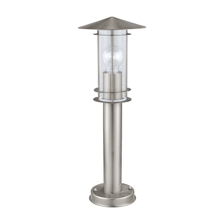 Eglo EU LISIO Outdoor Bollard Light – Stainless Steel & Clear Glass, E27 Fitting, IP44 Garden Floor Light, 500mm