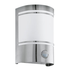 Eglo EU CERNO Outdoor Wall Light – Stainless Steel with Motion Sensor, E27, Exterior Lighting