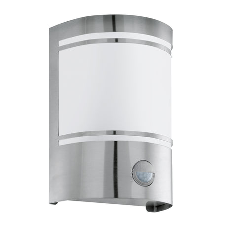Eglo EU CERNO Outdoor Wall Light – Stainless Steel with Motion Sensor, E27, Exterior Lighting
