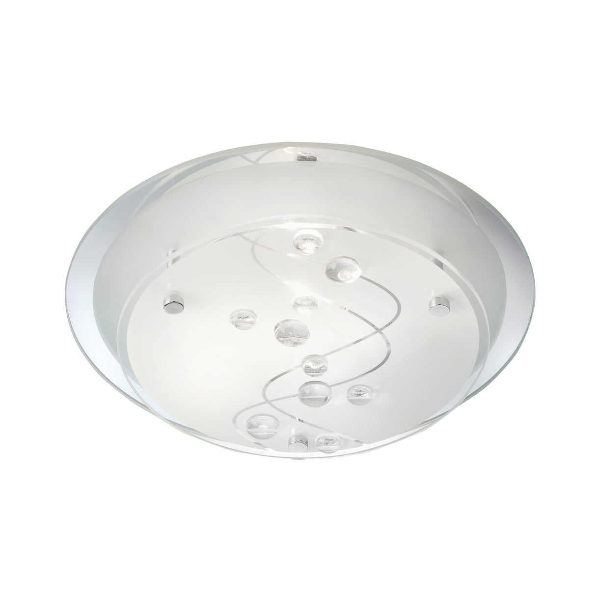 Searchlight Electric Cove Flush - Chrome & Glass Beads 3020-25CC
