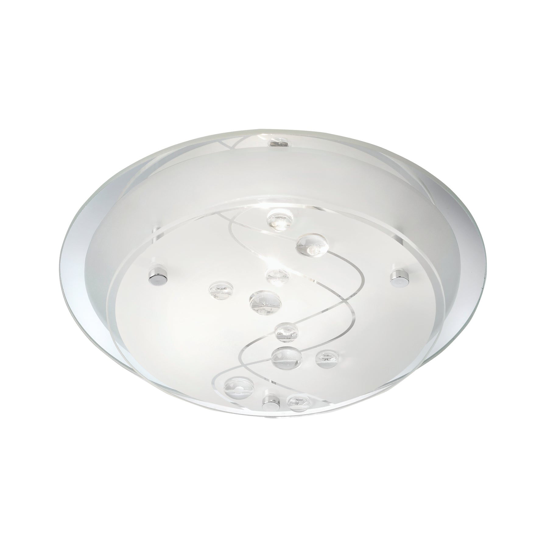 Searchlight Electric Cove Flush - Chrome & Glass Beads 3020-25CC