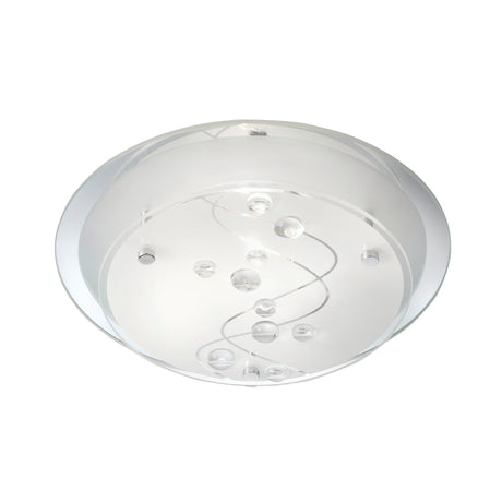 Searchlight Electric Cove Flush - Chrome & Glass Beads 3020-25CC