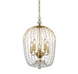 Shower 5Lt Pendant  - Gold Metal & Clear Crystal