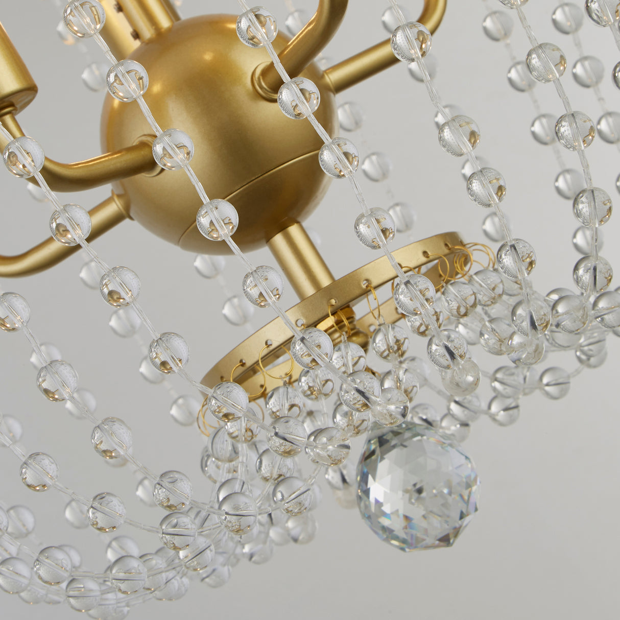 Searchlight Electric Shower 5Lt Pendant  - Gold Metal & Clear Crystal 30216-5GO