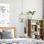Searchlight Electric Shower 5Lt Pendant  - Gold Metal & Clear Crystal 30216-5GO