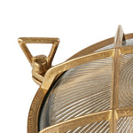 Searchlight Electric Bulkhead Round Outdoor Light - Solid Brass & Ribbed Glass 30361PB