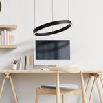 Searchlight Electric Layla Gesture Control Pendant - Black Metal & Opal Acrylic 30410BK