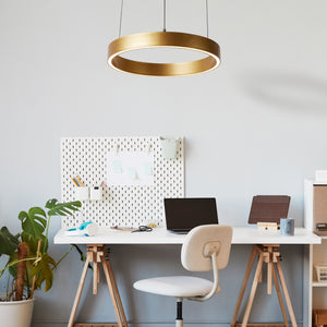 Searchlight Electric Layla Gesture Control Pendant - Gold Metal & Opal Acrylic 30410GO