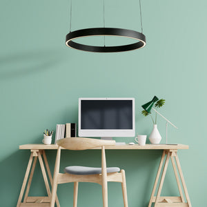 Searchlight Electric Layla Gesture Control Pendant - Black Metal & Opal Acrylic 30411BK