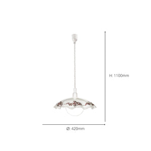 Eglo EU VETRO Pendant Light – White, Satin Glass, Multicolour Shade, E27, Height Adjustable Indoor Lighting