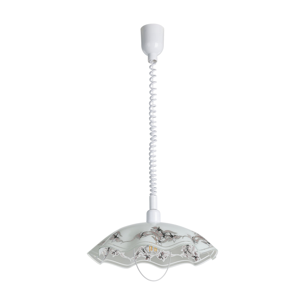 Eglo EU VETRO Pendant Light – White, Satin Glass, Multicolour Shade, E27, Height Adjustable Indoor Lighting