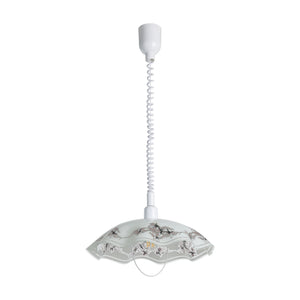 Eglo EU VETRO Pendant Light – White, Satin Glass, Multicolour Shade, E27, Height Adjustable Indoor Lighting