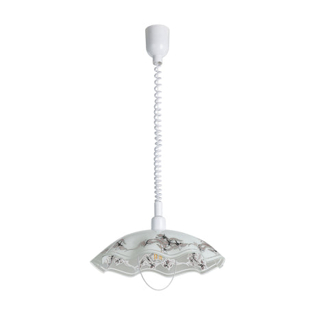 Eglo EU VETRO Pendant Light – White, Satin Glass, Multicolour Shade, E27, Height Adjustable Indoor Lighting