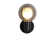 Luminsphere 1Lt Wall Light, Matt Black Metal with Smoked Gla