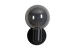 Searchlight Electric Luminsphere 1Lt Wall Light, Matt Black Metal with Smoked Gla 30506BK