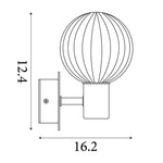 Searchlight Electric Luminsphere 1Lt Wall Light, Matt Black Metal with Smoked Gla 30506BK