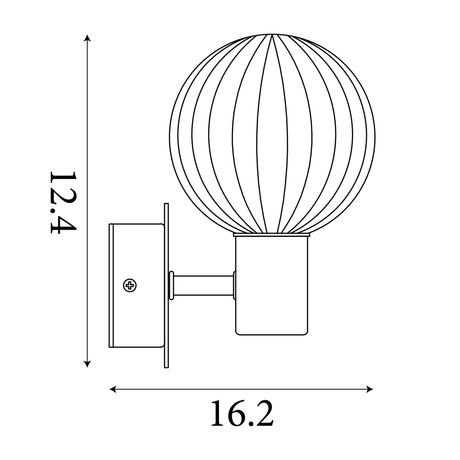 Searchlight Electric Luminsphere 1Lt Wall Light, Matt Black Metal with Smoked Gla 30506BK