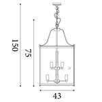 Searchlight Electric Lantern Grande 8Lt Pendant - Black Metal & Glass 3068-8BK
