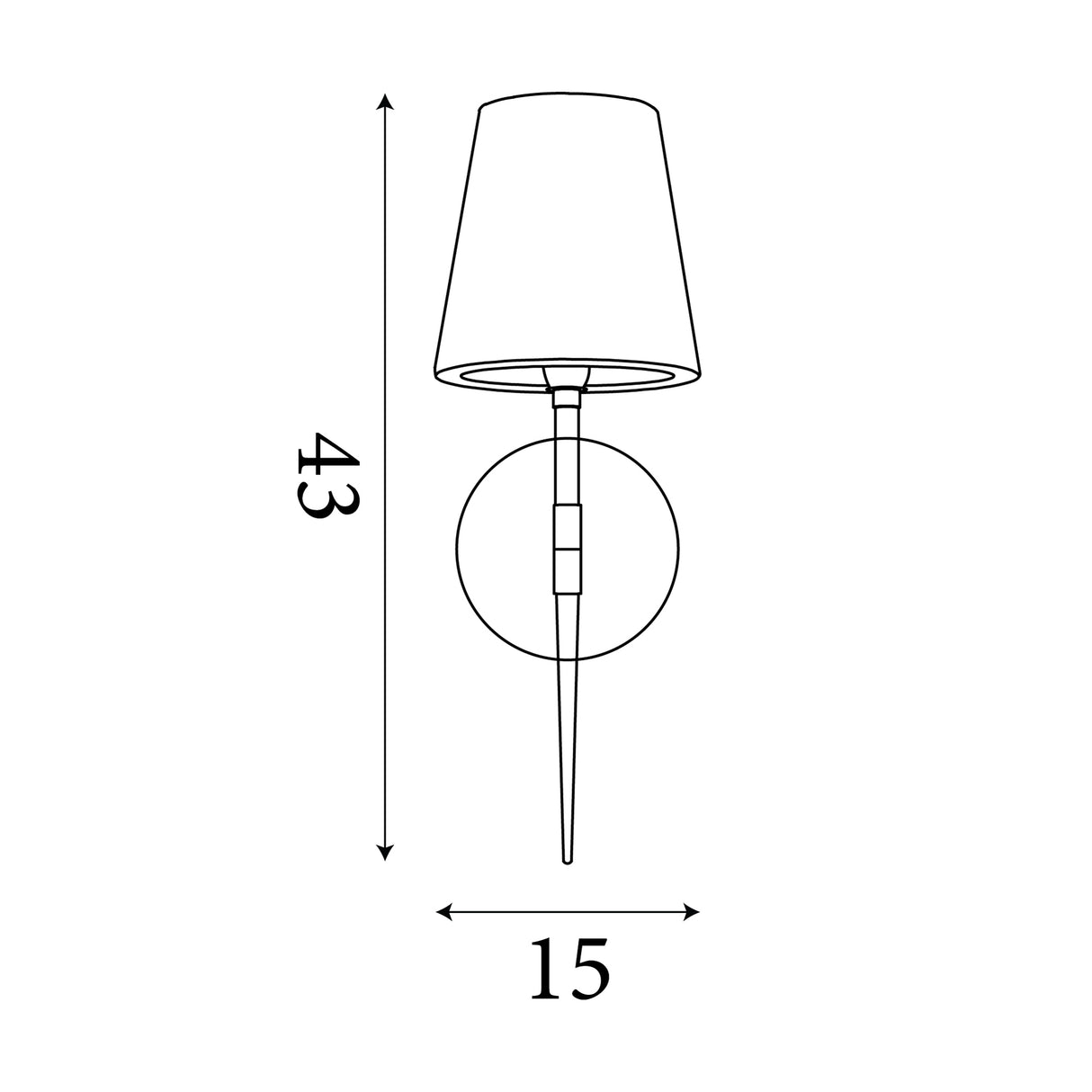 Searchlight Electric Gothic Wall Light - Hammered Black Metal & Natural Linen 30690-1BK