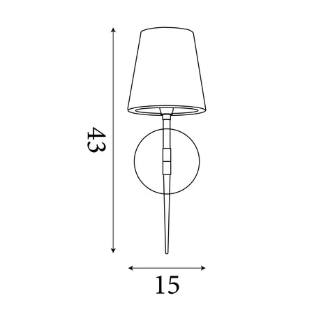 Searchlight Electric Gothic Wall Light - Hammered Black Metal & Natural Linen 30690-1BK