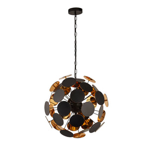 Searchlight Electric Discus 4Lt Pendant  - Black Metal, Black & Gold PC Discs 3074-4BG