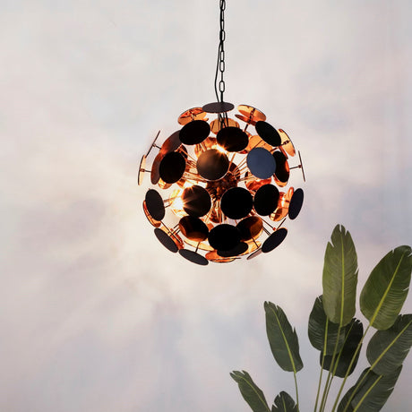 Searchlight Electric Discus 4Lt Pendant  - Black Metal, Black & Gold PC Discs 3074-4BG