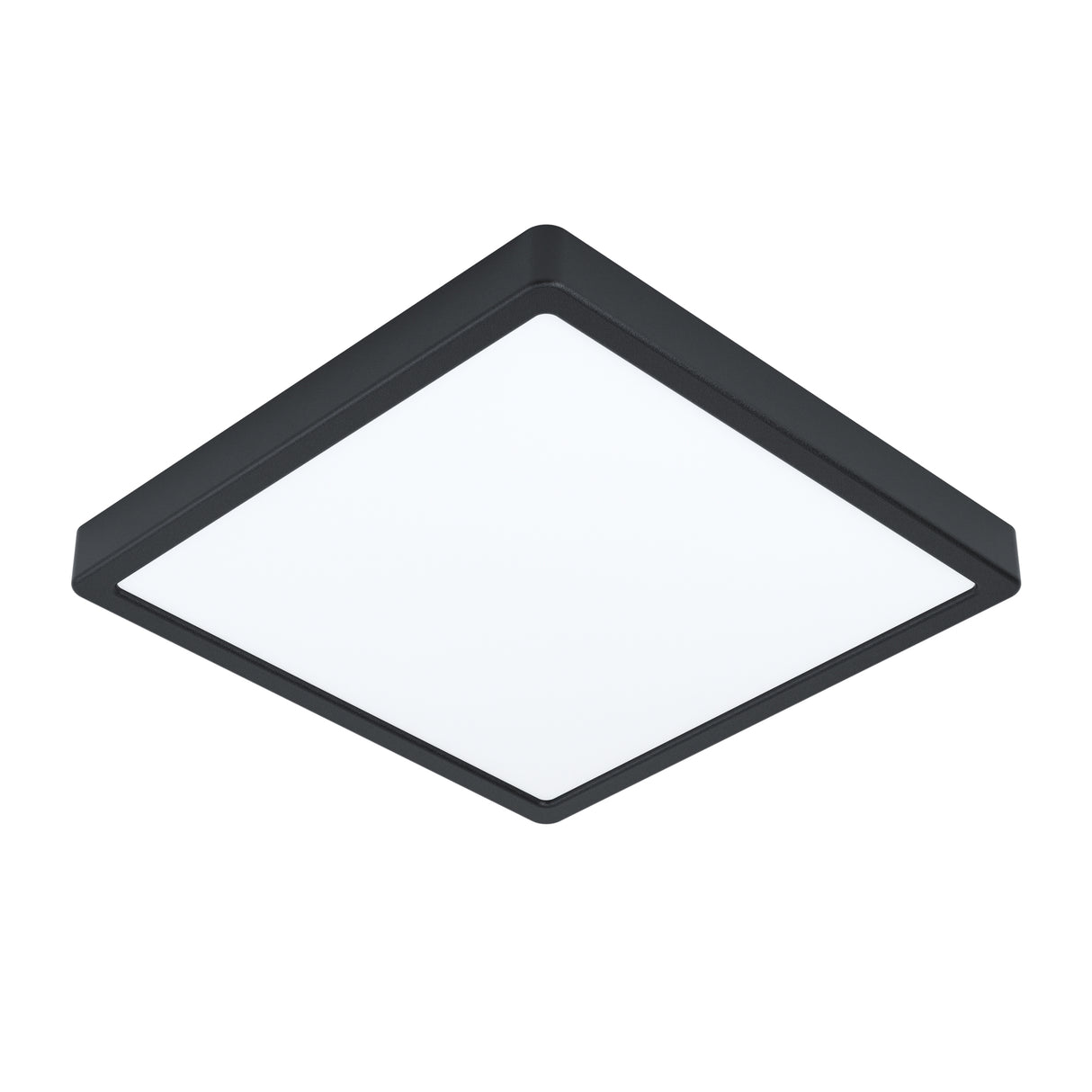 Eglo EU FUEVA?5 Bathroom LED Ceiling Light – Black Steel, Square, 4000?K White Light, IP44, Indoor Lighting