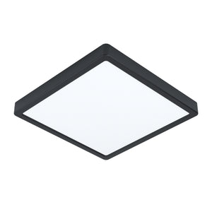 Eglo EU FUEVA?5 Bathroom LED Ceiling Light – Black Steel, Square, 4000?K White Light, IP44, Indoor Lighting